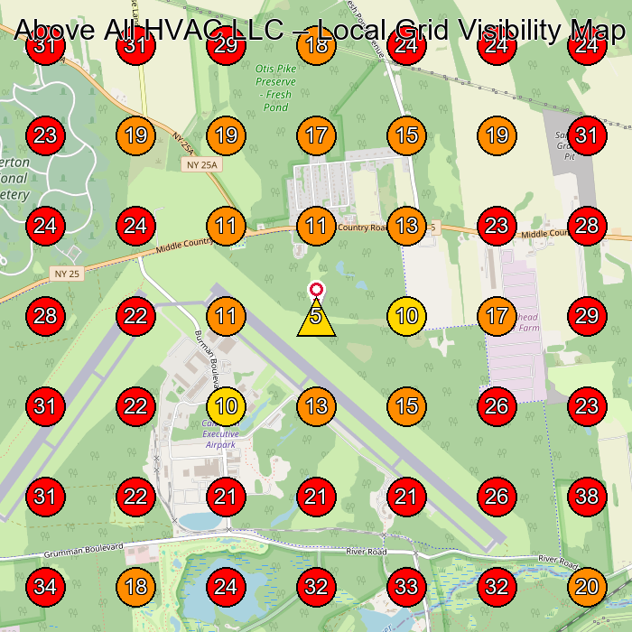 Above All HVAC LLC GeoGrid visibility map for Hvac Contractor in None